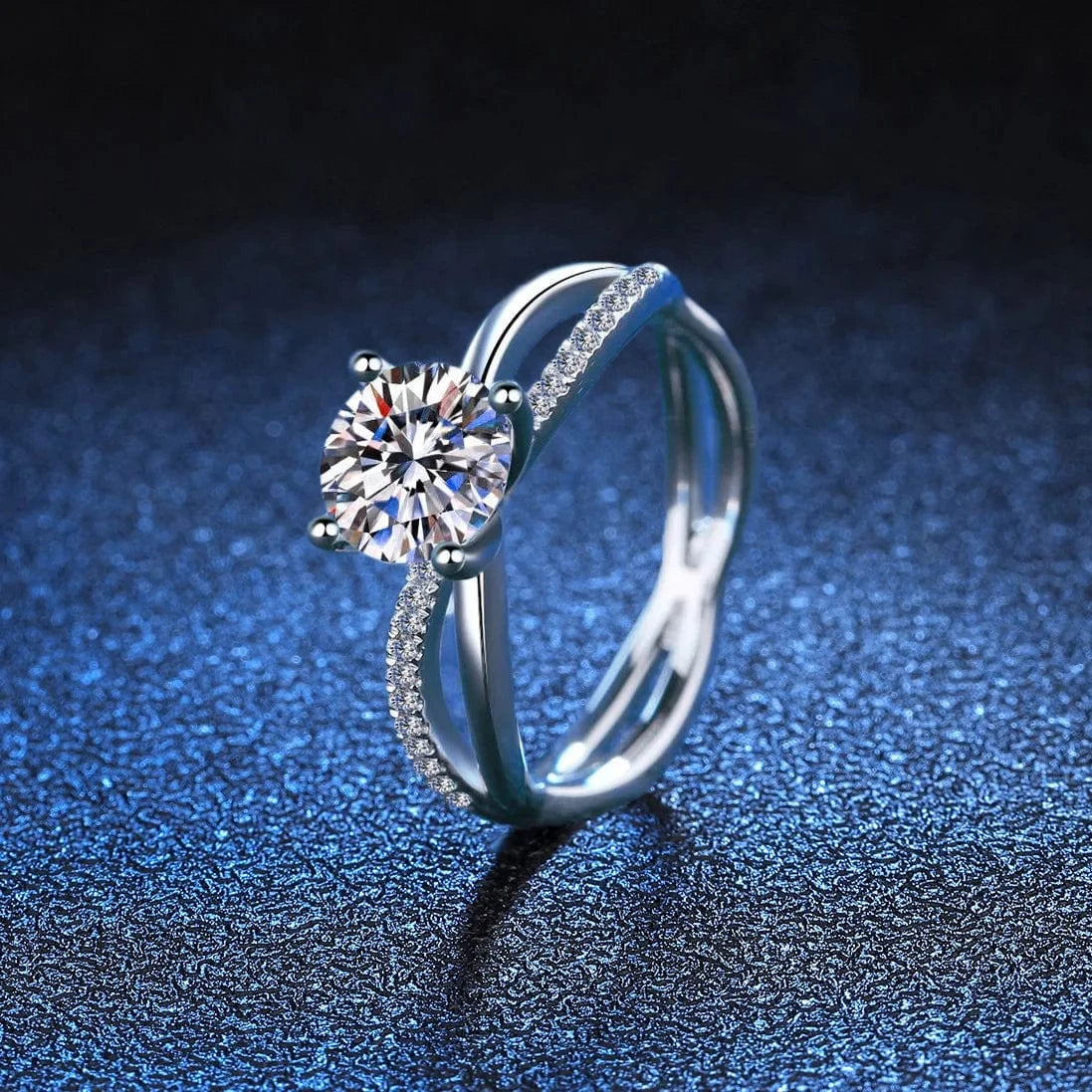 The Carat Cave 1 Carat Lab Grown moissanite ring