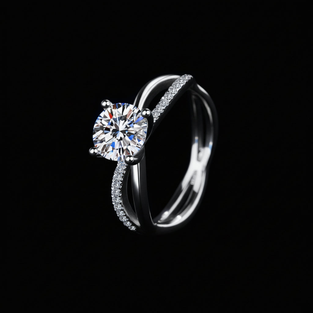 The Carat Cave 1 Carat Lab Grown moissanite ring