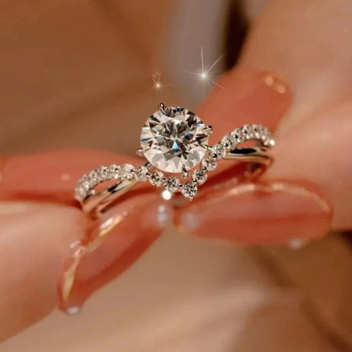 The Carat Cave 1 Carat Moissanite Silver 18k white Gold ring