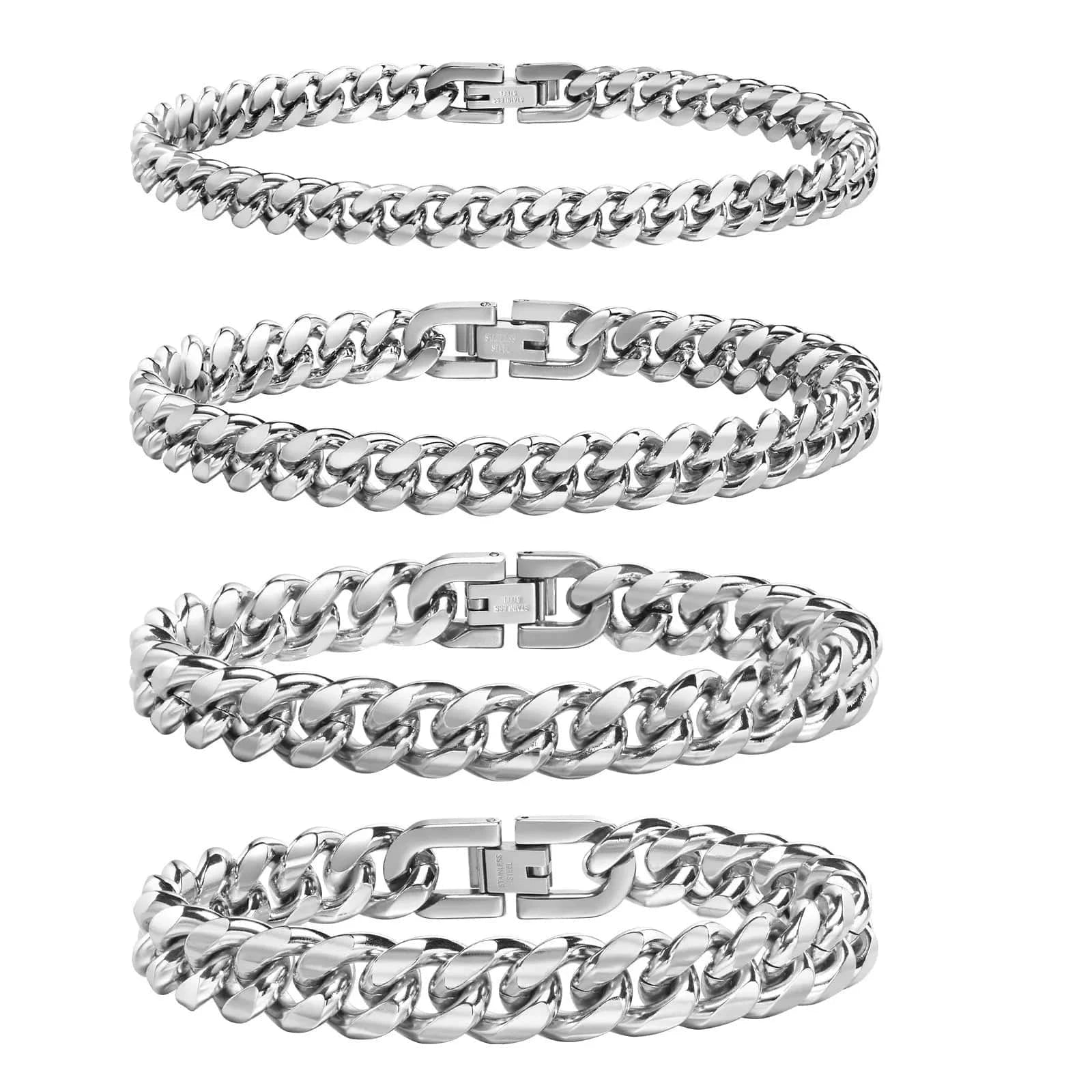 The Carat Cave 18cm / 6mm Stainless Steel Cuban Chain Bracelet