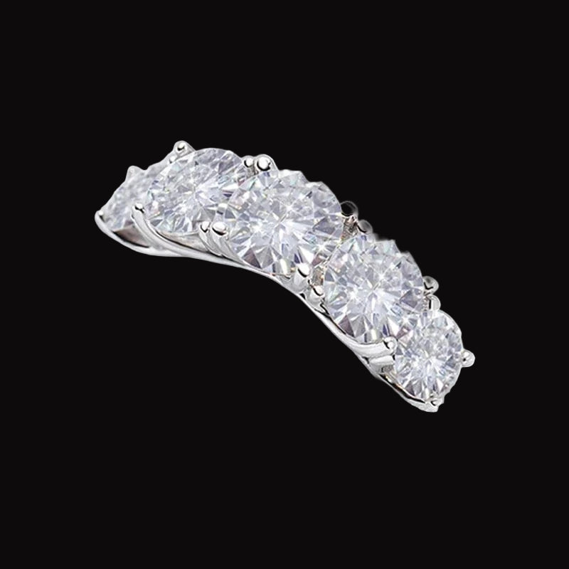The Carat Cave 18k Plated 3.6CT 5 Stones Sparkling Diamond Wedding Band