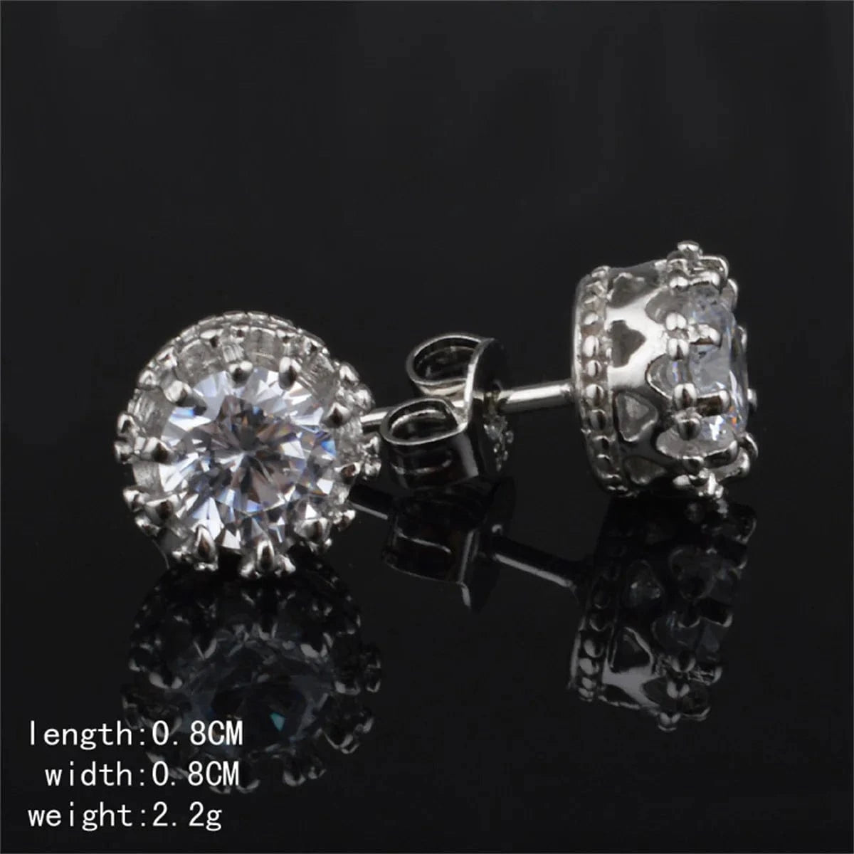 The Carat Cave 2 Carat Cubic Zirconia Stud Earrings for Women
