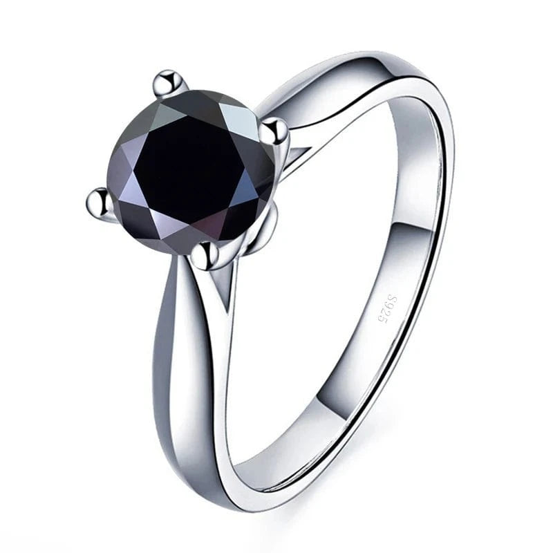 The Carat Cave 2CT 8mm / black / 5 2 Carat Lab Grown Moissanite Ring coloured Diamond