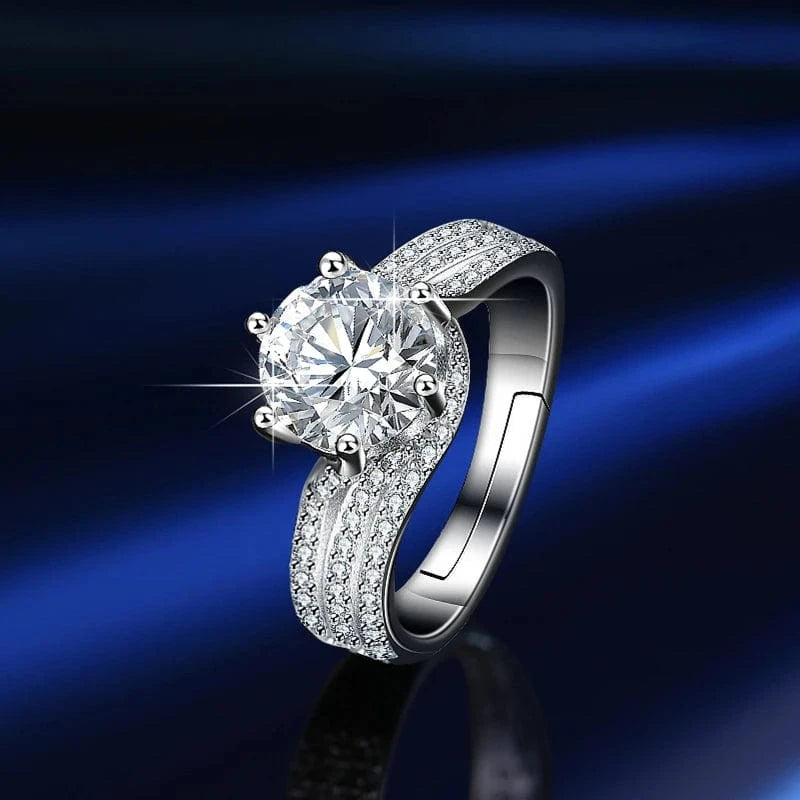 The Carat Cave 2ct Deluxe Crown Moissanite Diamond Ring