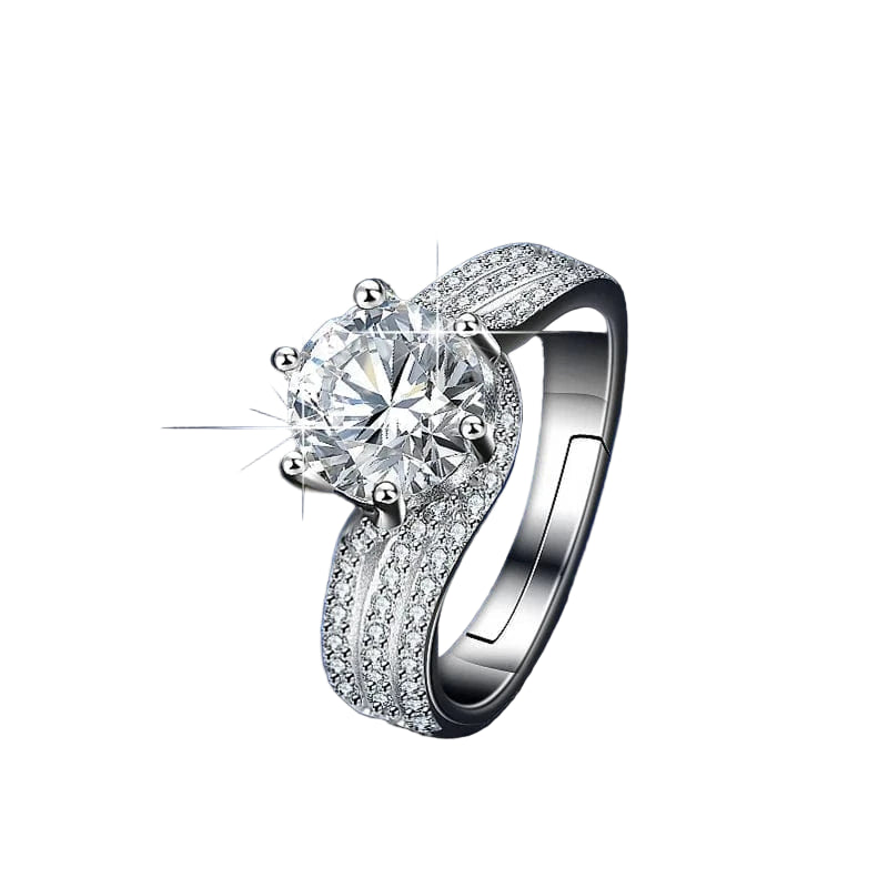 The Carat Cave 2ct Deluxe Crown Moissanite Diamond Ring