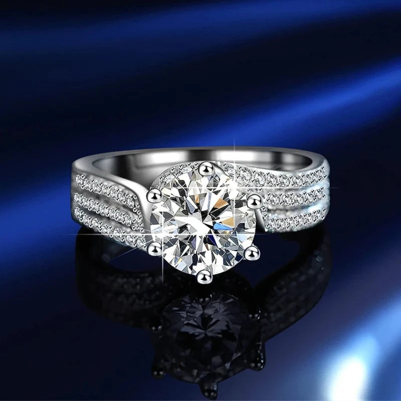 The Carat Cave 2ct Deluxe Crown Moissanite Diamond Ring