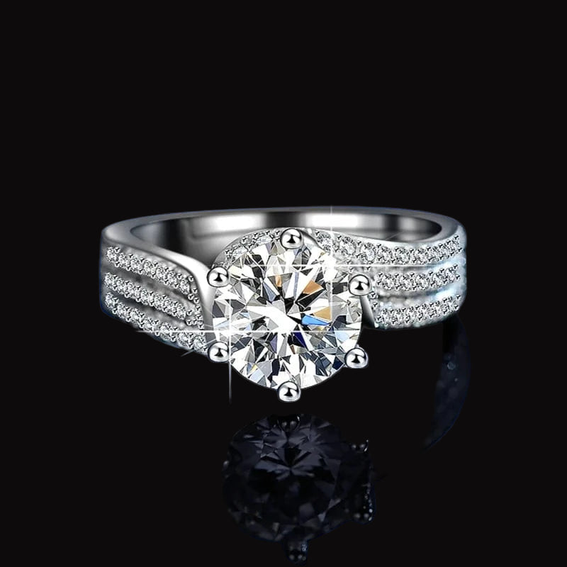 The Carat Cave 2ct Deluxe Crown Moissanite Diamond Ring