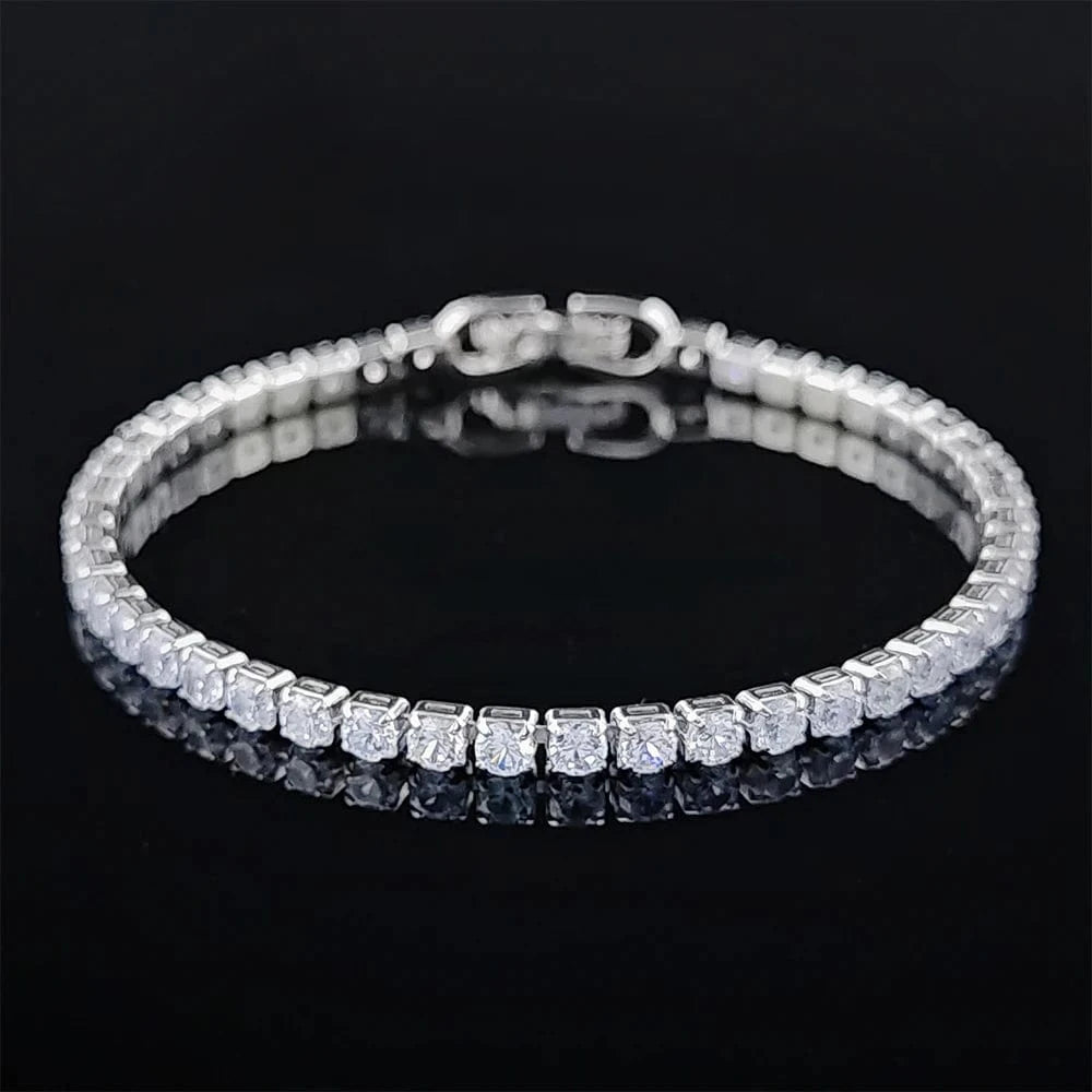 The Carat Cave 3mm - 17cm Silver CZ Tennis Bracelet