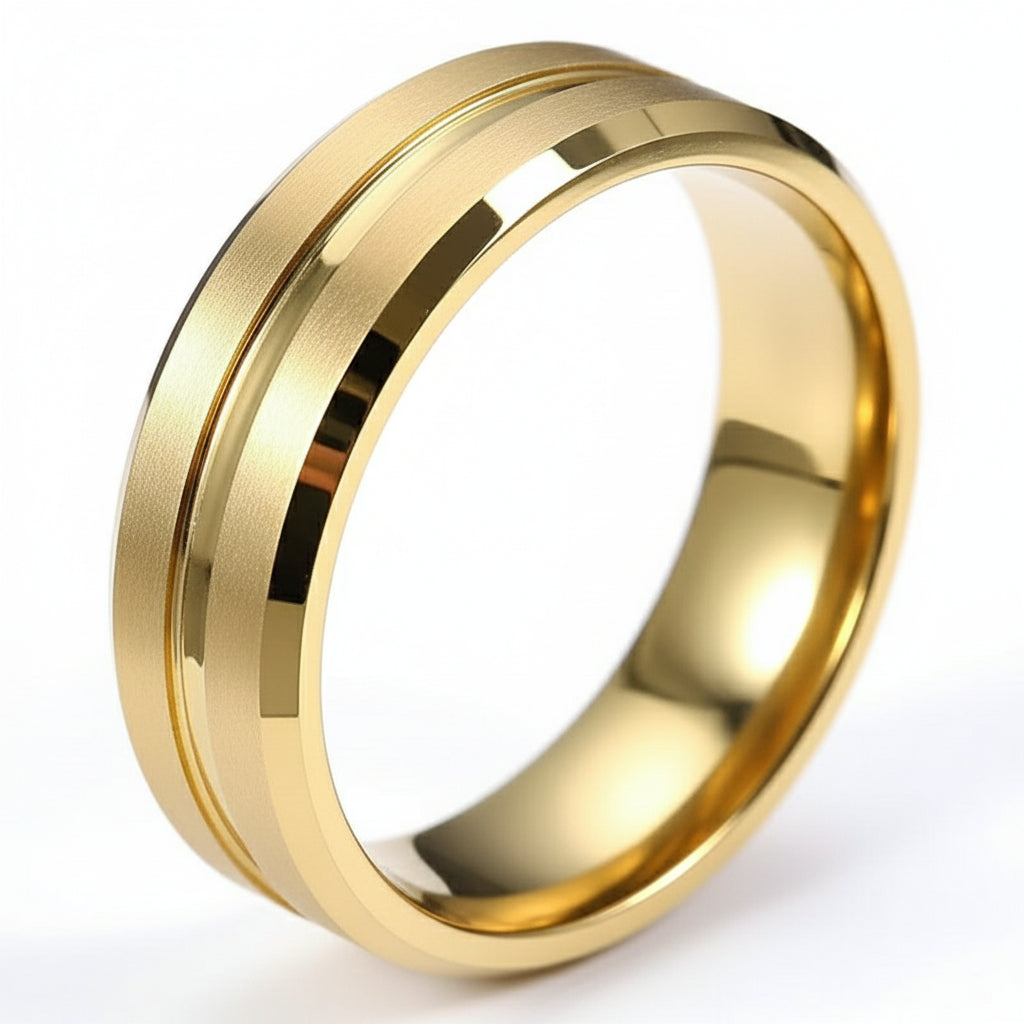 The Carat Cave 8mm Black Stainless Steel Wedding Band