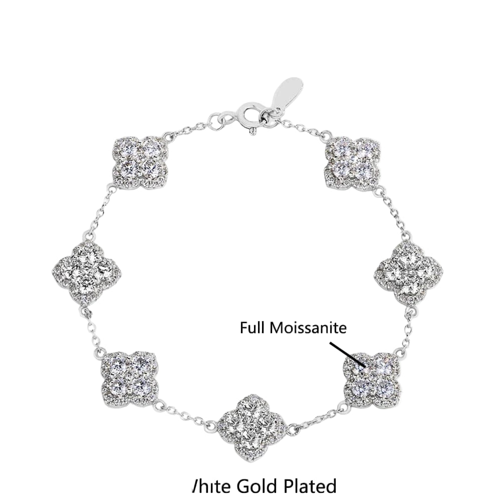 The Carat Cave 925 Sterling Silver / Full moissanite / CHINA|14cm Full Moissanite Diamond Bracelet Plated