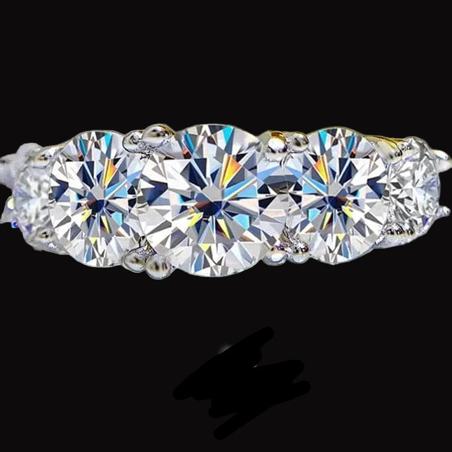 The Carat Cave All Mossanite 3.6CT / 10.5 18k Plated 3.6CT 5 Stones Sparkling Diamond Wedding Band
