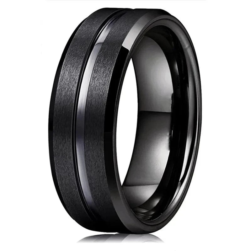The Carat Cave Black / 6 8mm Black Stainless Steel Wedding Band