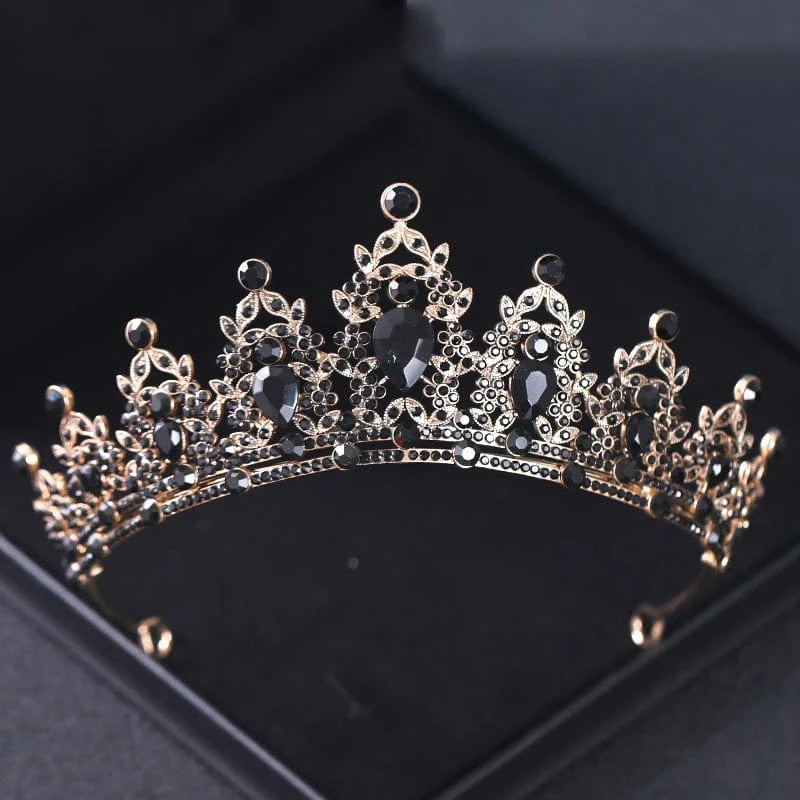 The Carat Cave Black Crystal Tiara – Silver Diadem