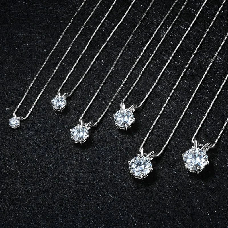 The Carat Cave Certified Moissanite Pendant Necklace 925 Sterling Silver