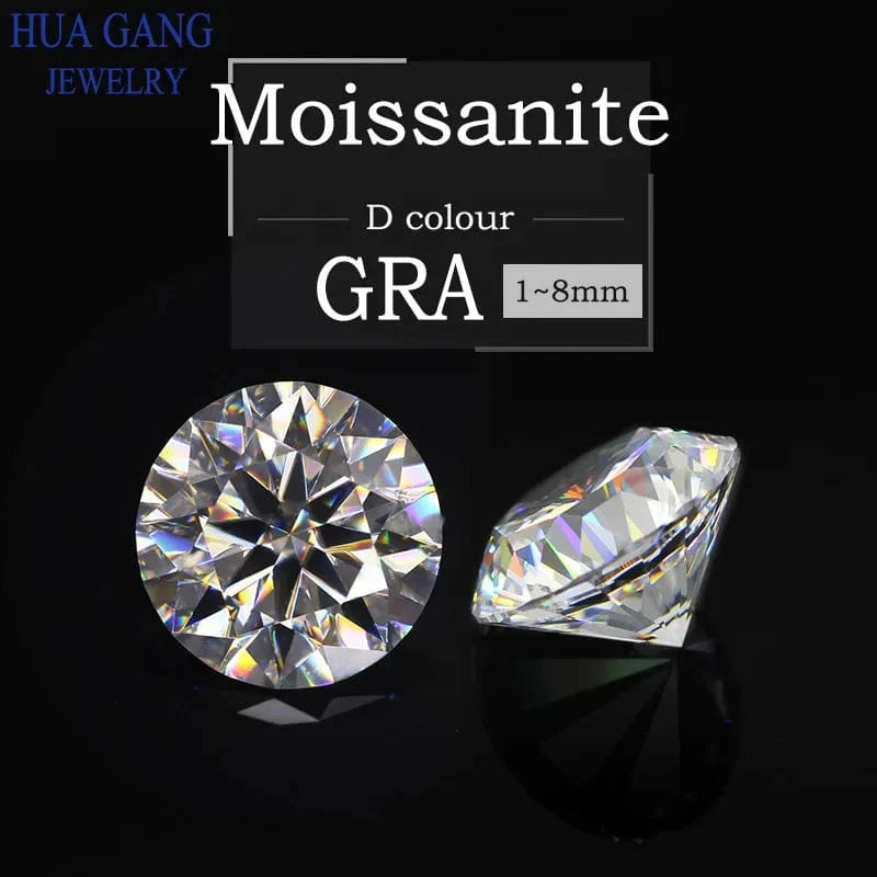 The Carat Cave Colored Loose Moissanite Stones 1ct 2ct 3ct Royalblue Pink Green Black Moissanites Shining Fine Jewelry Round Lab Grown Diamonds