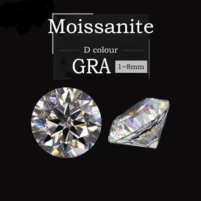 The Carat Cave Colored Loose Moissanite Stones 1ct 2ct 3ct Royalblue Pink Green Black Moissanites Shining Fine Jewelry Round Lab Grown Diamonds