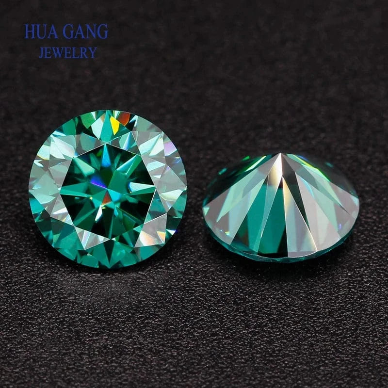 The Carat Cave Colored Loose Moissanite Stones 1ct 2ct 3ct Royalblue Pink Green Black Moissanites Shining Fine Jewelry Round Lab Grown Diamonds