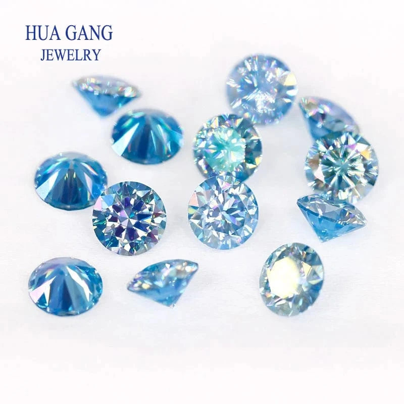 The Carat Cave Colored Loose Moissanite Stones 1ct 2ct 3ct Royalblue Pink Green Black Moissanites Shining Fine Jewelry Round Lab Grown Diamonds