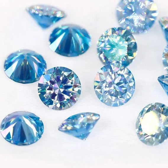 The Carat Cave Colored Loose Moissanite Stones 1ct 2ct 3ct Royalblue Pink Green Black Moissanites Shining Fine Jewelry Round Lab Grown Diamonds