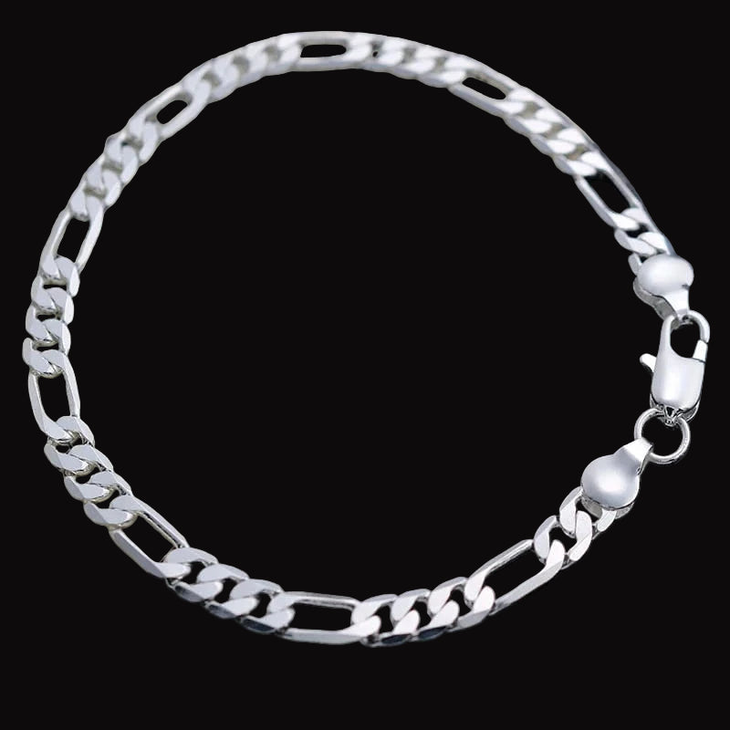 The Carat Cave curb and Cuban necklace and bracelet set 925 Silver