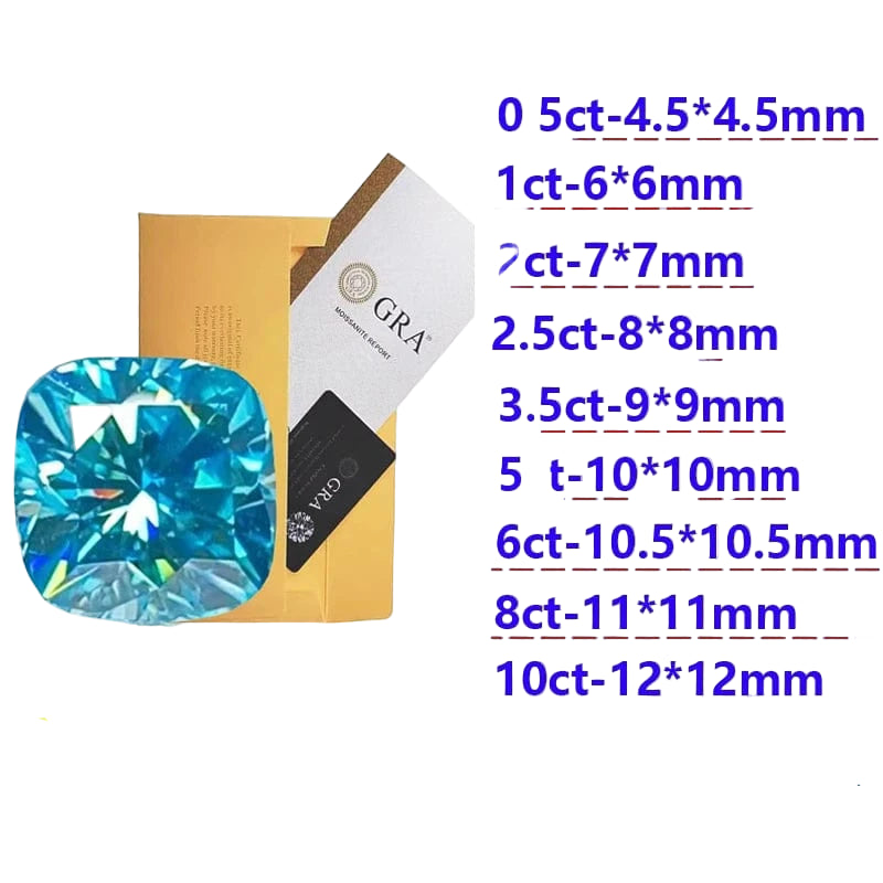 The Carat Cave Cushion cut / 0.5ct Sea Blue Lab Grown Diamond