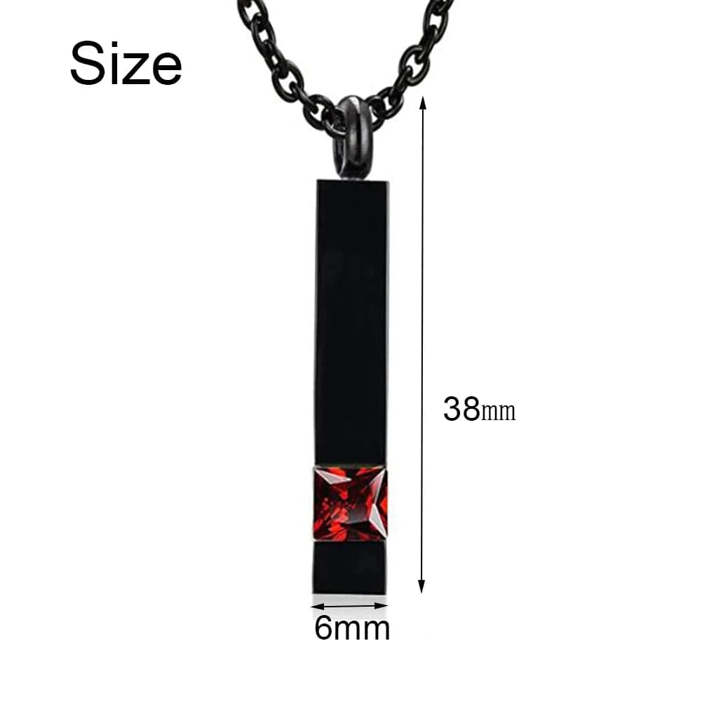 The Carat Cave Dropshipping Black Cremation Urn Jewelry Cube Stainless Memorial Ashes Necklace Pendant 12 Kinds Birthstone Keepsake Jewelry