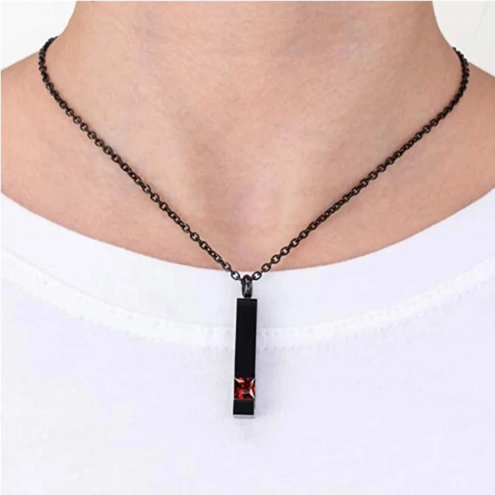 The Carat Cave Dropshipping Black Cremation Urn Jewelry Cube Stainless Memorial Ashes Necklace Pendant 12 Kinds Birthstone Keepsake Jewelry