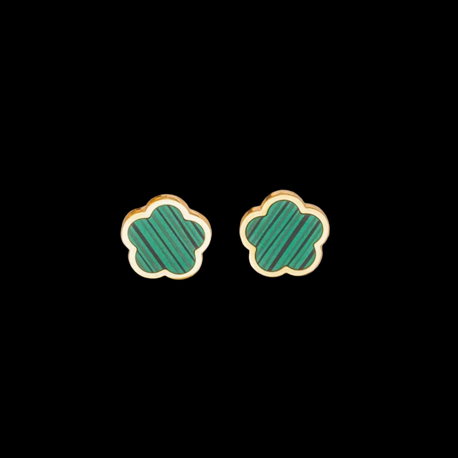 The Carat Cave Five Leaf Clover - Green High-quality Designer Stud Earrings
