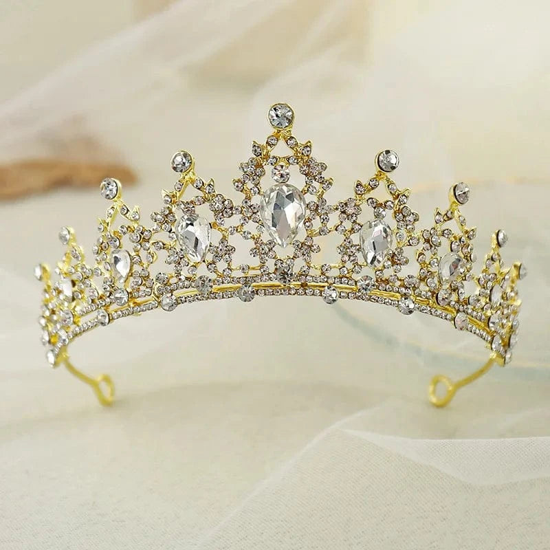 The Carat Cave Gold Crystal Tiara – Silver Diadem