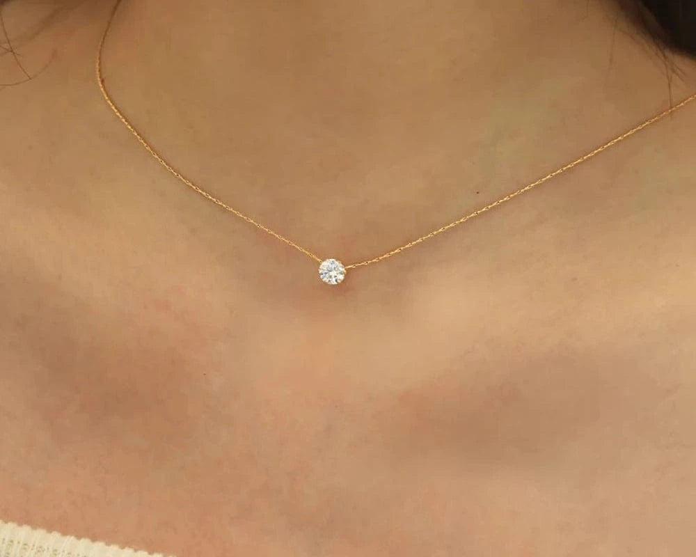 The Carat Cave Gold plated Charm zircon minimalistic necklace