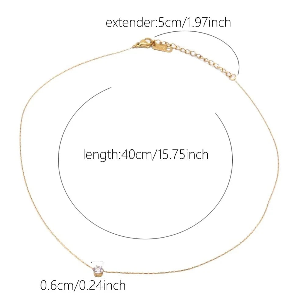 The Carat Cave Gold plated Charm zircon minimalistic necklace