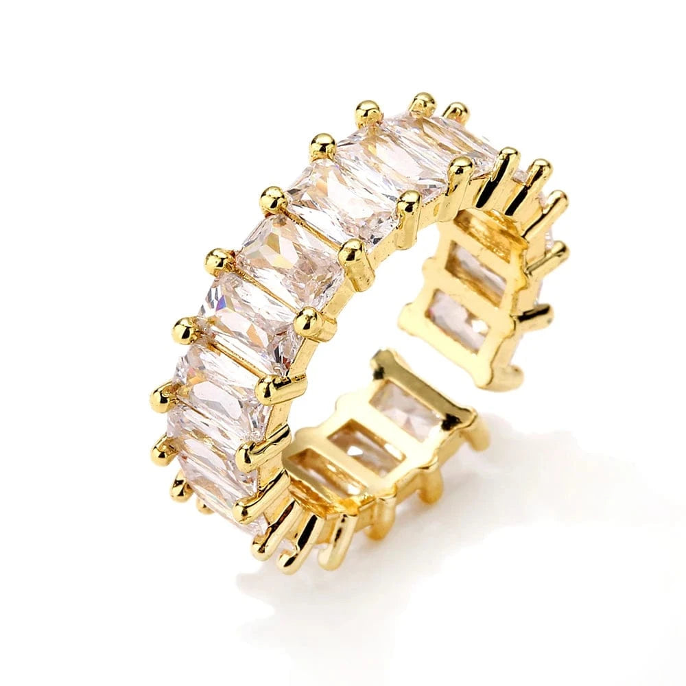 The Carat Cave Gold Step-Cut CZ Eternity Ring
