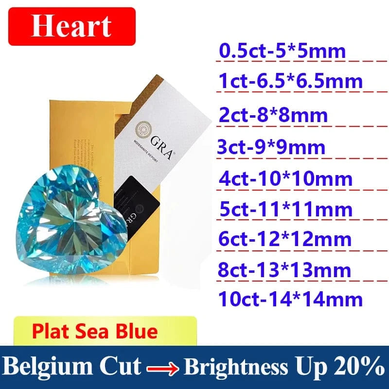 The Carat Cave Heart cut / 3ct(2.5ct) Sea Blue Lab Grown Diamond