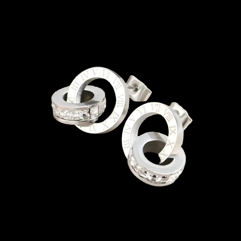The Carat Cave Interlock Earrings - Silver High-quality Designer Stud Earrings