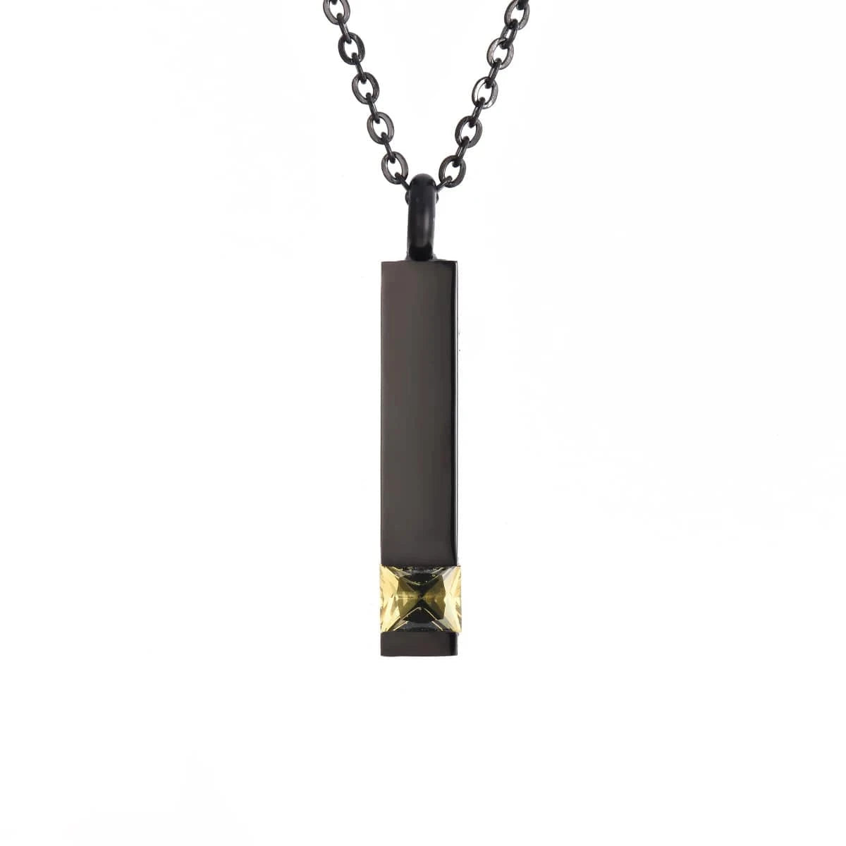 The Carat Cave January Dropshipping Black Cremation Urn Jewelry Cube Stainless Memorial Ashes Necklace Pendant 12 Kinds Birthstone Keepsake Jewelry