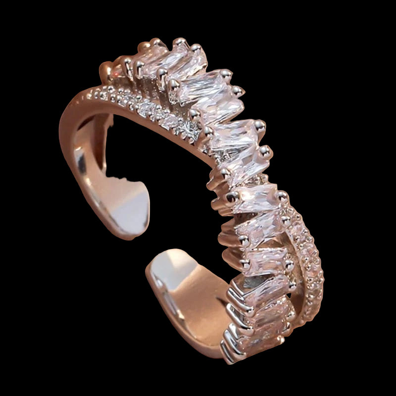 The Carat Cave Luxury CZ Geometric Adjustable Ring