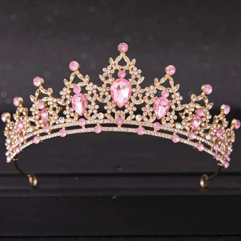 The Carat Cave Pink Crystal Tiara – Silver Diadem