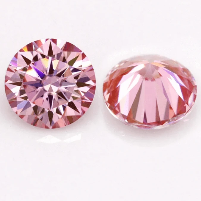 The Carat Cave Pink-moissanite / 11.0mm-5.0ct Colored Loose Moissanite Stones 1ct 2ct 3ct Royalblue Pink Green Black Moissanites Shining Fine Jewelry Round Lab Grown Diamonds