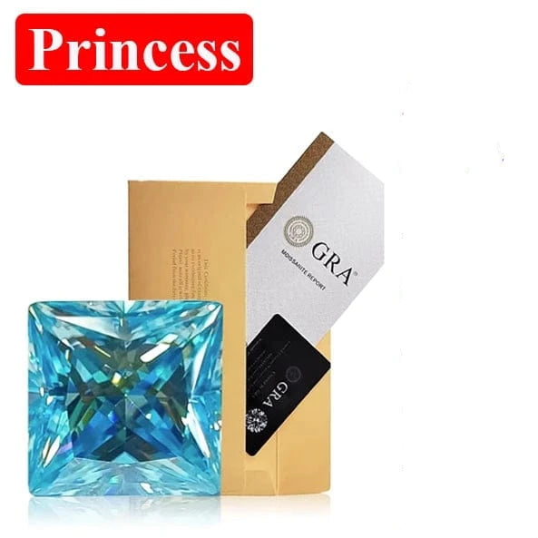 The Carat Cave Princess cut / 10ct Sea Blue Lab Grown Diamond