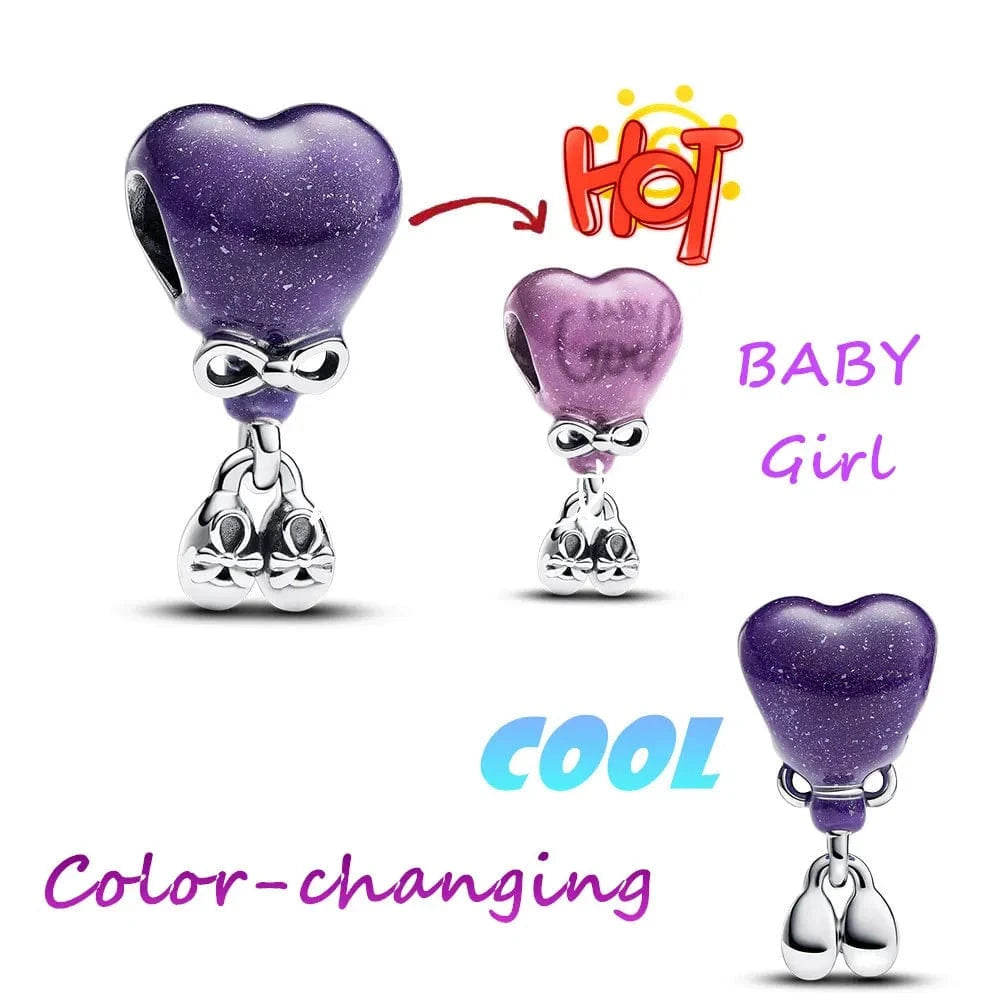 The Carat Cave PYC0097 925 Sterling Silver Sparkling Pink Hot Air Balloon Dangle Fit Charms Silver 925 Original Bracelet for Jewelry Making