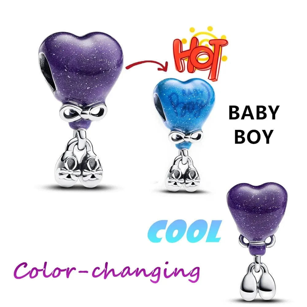 The Carat Cave PYC0121 925 Sterling Silver Sparkling Pink Hot Air Balloon Dangle Fit Charms Silver 925 Original Bracelet for Jewelry Making