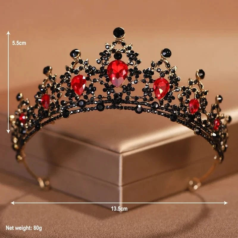 The Carat Cave Red Baroque Red & Black Bridal Tiara