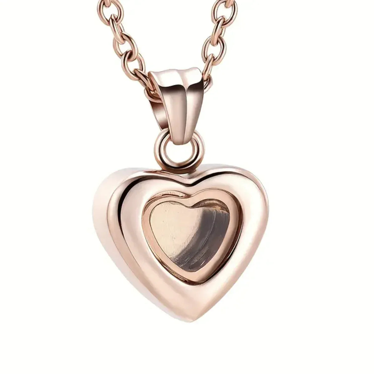 The Carat Cave ROSE GOLD COLOR Cremation Jewelry for Ashes for Human Keepsake Stainless Steel Memorial Pendant Cremation Urn Necklace for Human Ashes