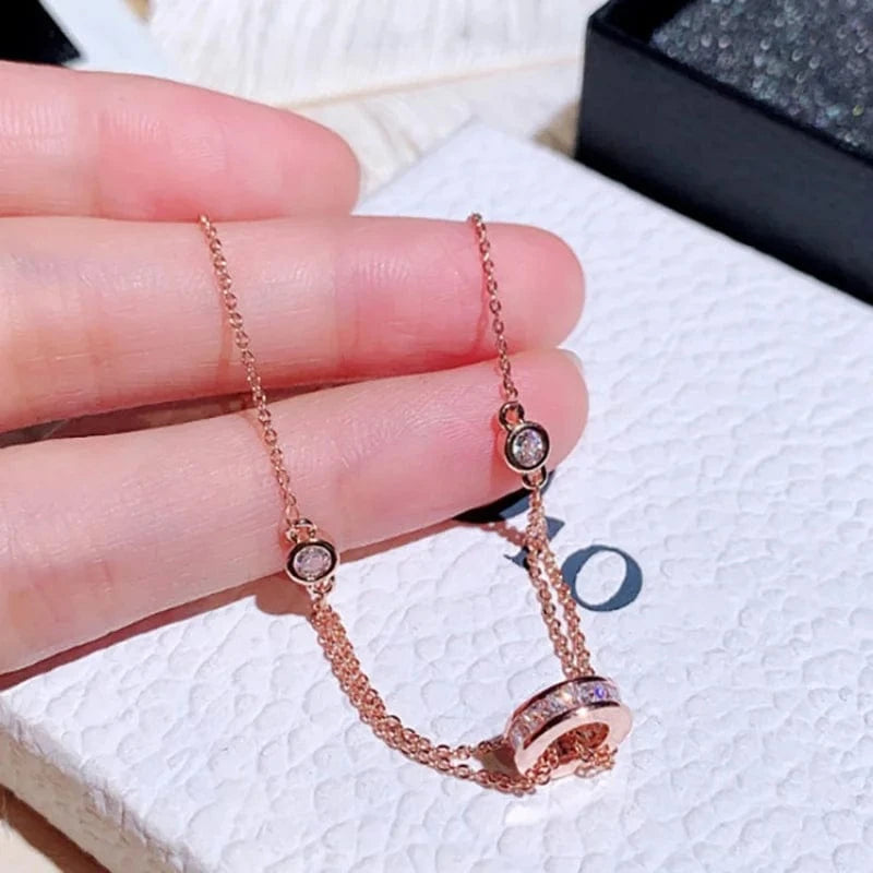 The Carat Cave Rose Gold Color Designer link bracelet