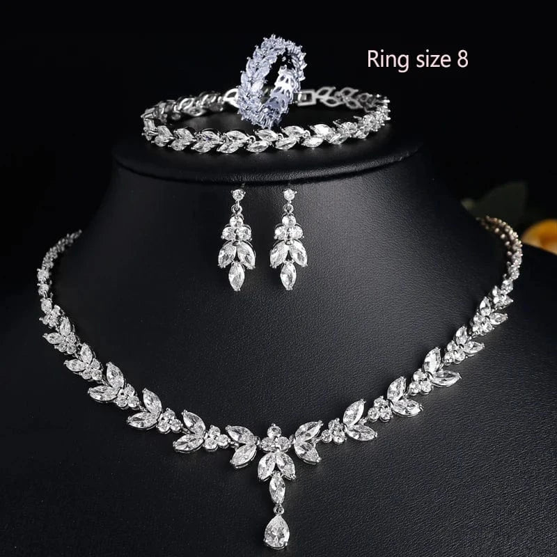 The Carat Cave Set with Ring Size 8 Luxury Bridal Jewellery Sets