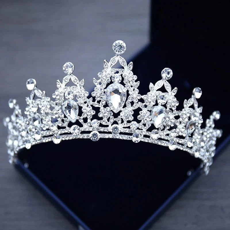 The Carat Cave Silver Crystal Tiara – Silver Diadem