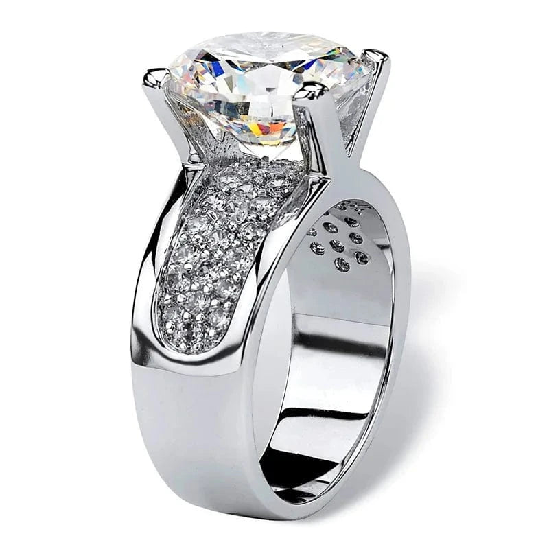 The Carat Cave Silver CZ Eternity Wedding Ring
