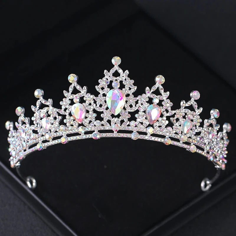 The Carat Cave Silver Style Crystal Tiara – Silver Diadem