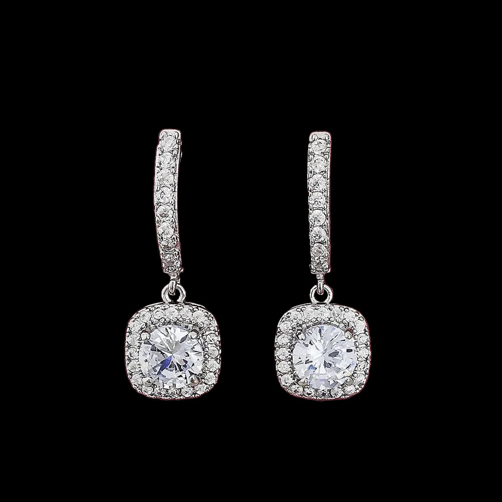 The Carat Cave Square Drop Earrings – CZ Bridal Design