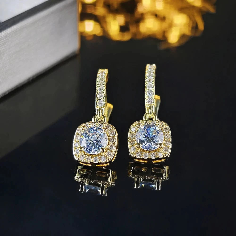 The Carat Cave Square Drop Earrings – CZ Bridal Design